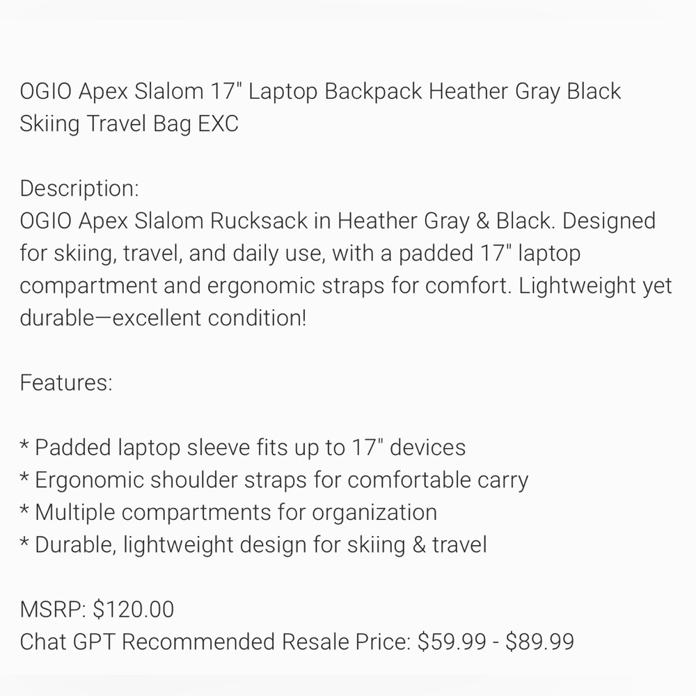 NWT OGIO Apex Crosshatch 17” Computer Rucksack - Picture 12 of 12
